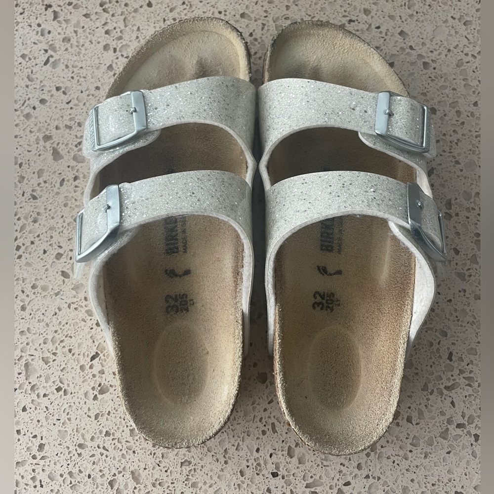 Birkenstock sparkle white Sandals Lightweight and Ventilated